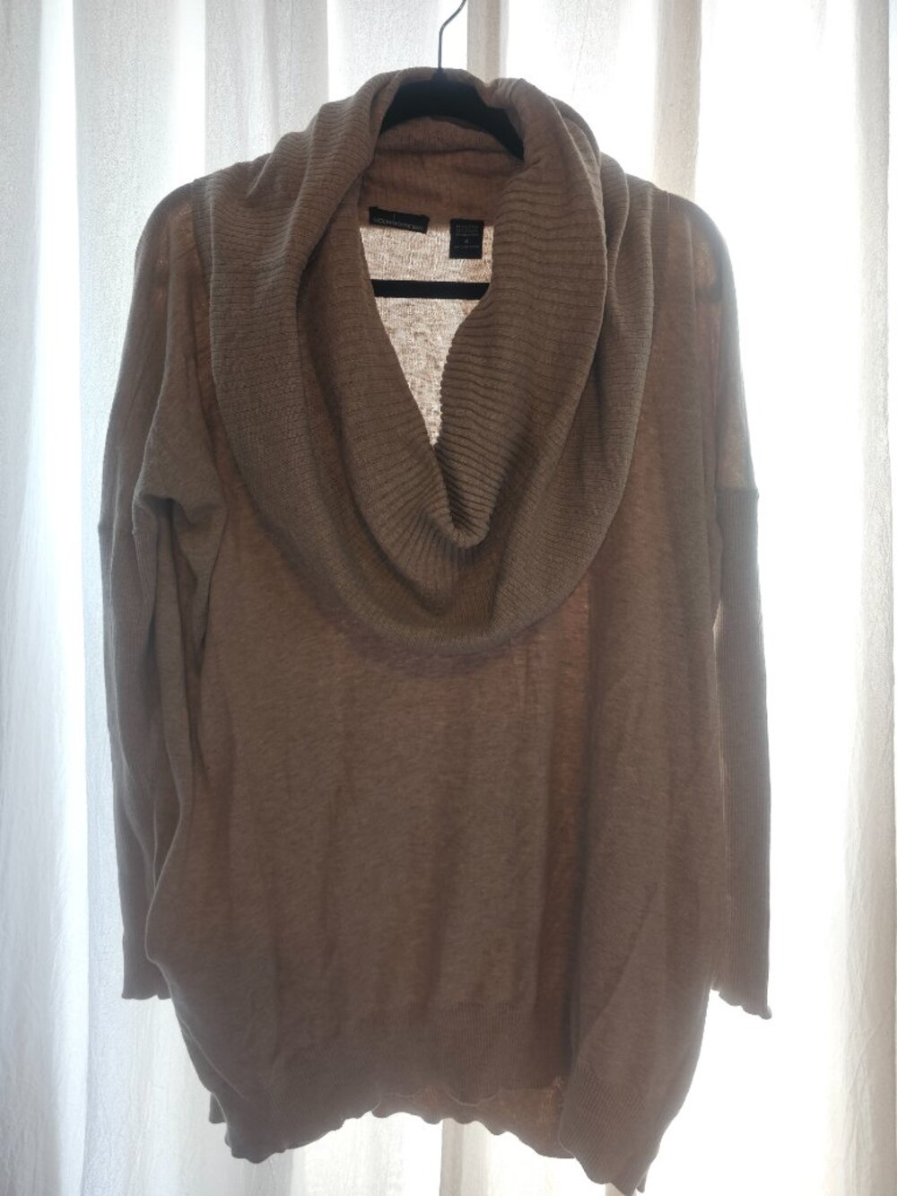 Moda International Cowl Neck Cashmere Blend Sweater Tunic S Pockets